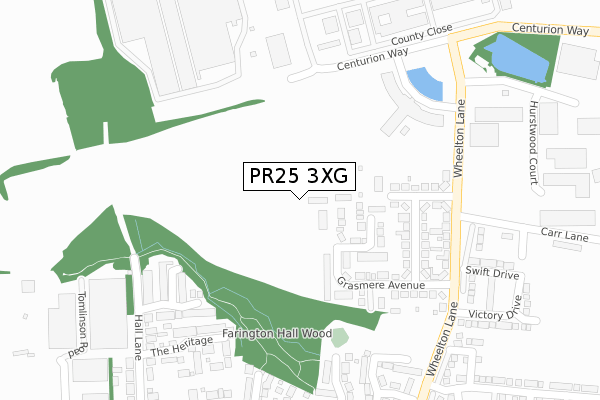 PR25 3XG map - large scale - OS Open Zoomstack (Ordnance Survey) PR25 3XG map - large scale - OS Open Zoomstack (Ordnance Survey)
