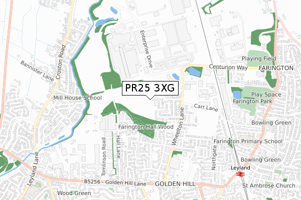 PR25 3XG map - small scale - OS Open Zoomstack (Ordnance Survey) PR25 3XG map - small scale - OS Open Zoomstack (Ordnance Survey)