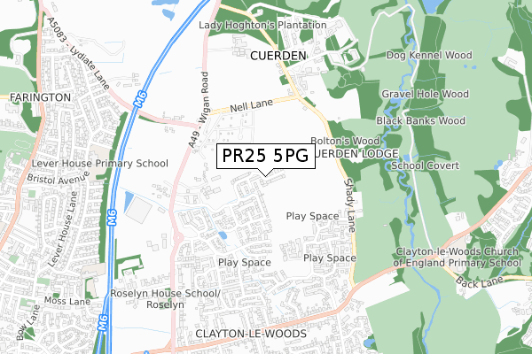 PR25 5PG map - small scale - OS Open Zoomstack (Ordnance Survey) PR25 5PG map - small scale - OS Open Zoomstack (Ordnance Survey)