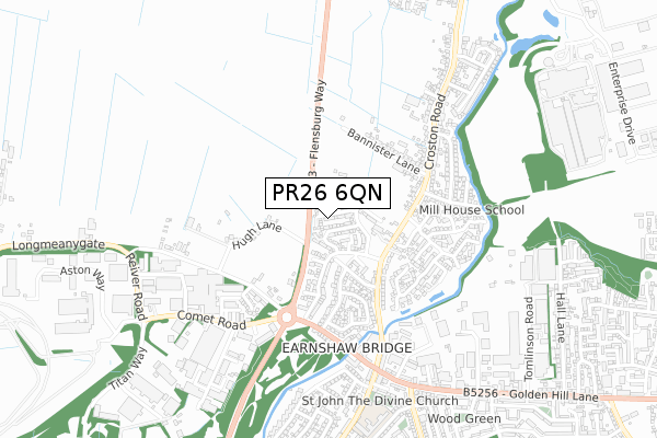 PR26 6QN map - small scale - OS Open Zoomstack (Ordnance Survey)
