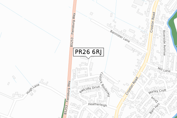 PR26 6RJ map - large scale - OS Open Zoomstack (Ordnance Survey)