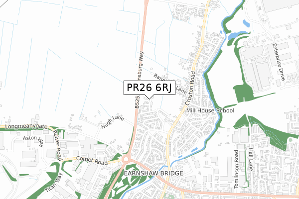 PR26 6RJ map - small scale - OS Open Zoomstack (Ordnance Survey)