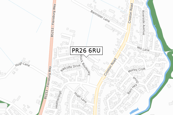 PR26 6RU map - large scale - OS Open Zoomstack (Ordnance Survey)