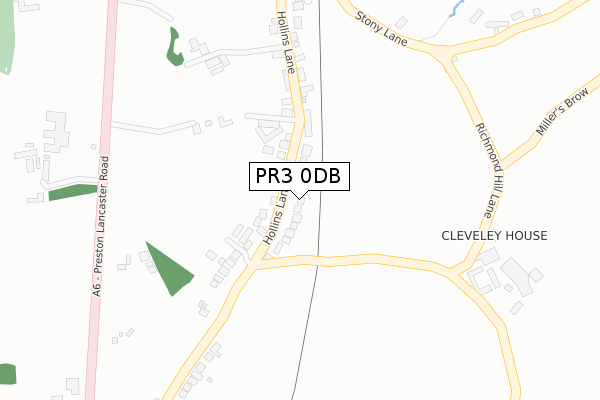 PR3 0DB map - large scale - OS Open Zoomstack (Ordnance Survey)