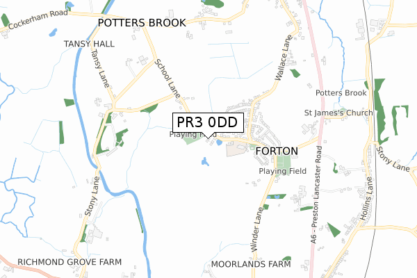 PR3 0DD map - small scale - OS Open Zoomstack (Ordnance Survey)