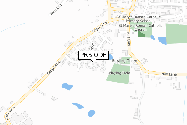 PR3 0DF map - large scale - OS Open Zoomstack (Ordnance Survey)