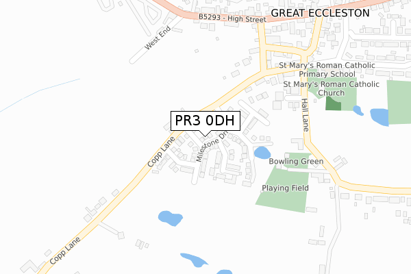 PR3 0DH map - large scale - OS Open Zoomstack (Ordnance Survey)