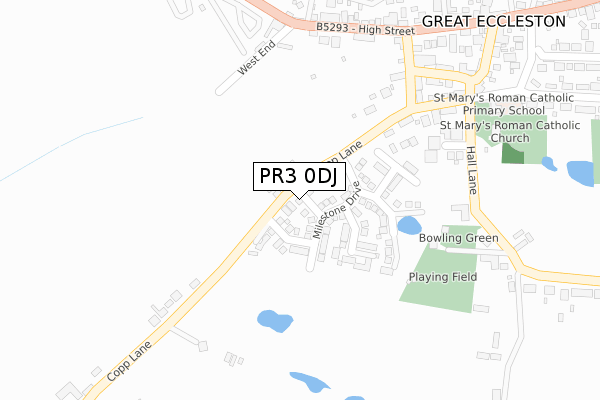 PR3 0DJ map - large scale - OS Open Zoomstack (Ordnance Survey)
