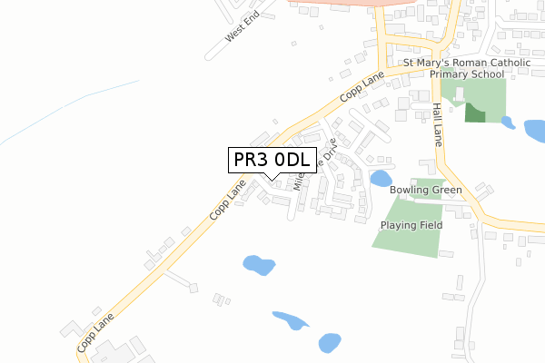PR3 0DL map - large scale - OS Open Zoomstack (Ordnance Survey)