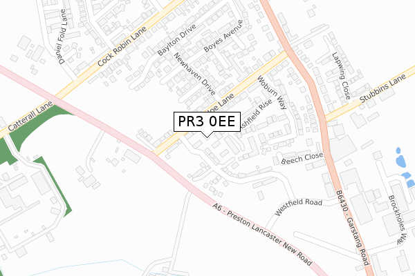PR3 0EE map - large scale - OS Open Zoomstack (Ordnance Survey)