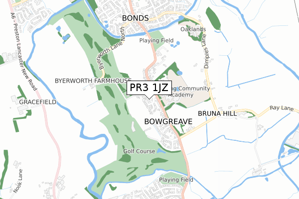 PR3 1JZ map - small scale - OS Open Zoomstack (Ordnance Survey) PR3 1JZ map - small scale - OS Open Zoomstack (Ordnance Survey)