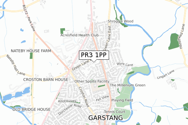 PR3 1PP map - small scale - OS Open Zoomstack (Ordnance Survey)