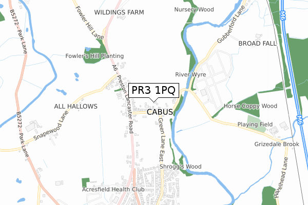 PR3 1PQ map - small scale - OS Open Zoomstack (Ordnance Survey) PR3 1PQ map - small scale - OS Open Zoomstack (Ordnance Survey)