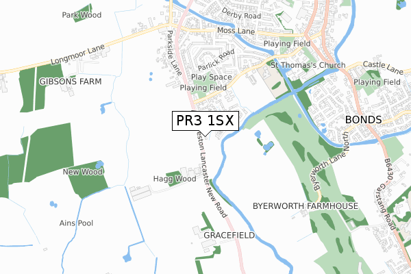 PR3 1SX map - small scale - OS Open Zoomstack (Ordnance Survey) PR3 1SX map - small scale - OS Open Zoomstack (Ordnance Survey)