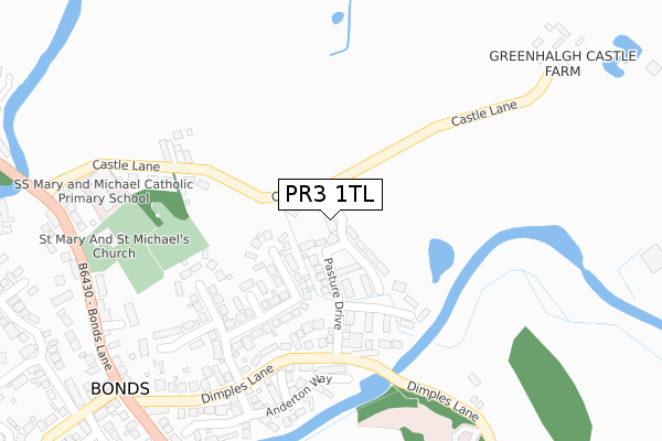 PR3 1TL map - large scale - OS Open Zoomstack (Ordnance Survey)