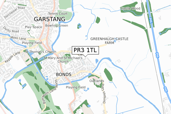 PR3 1TL map - small scale - OS Open Zoomstack (Ordnance Survey)