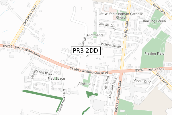 PR3 2DD map - large scale - OS Open Zoomstack (Ordnance Survey)