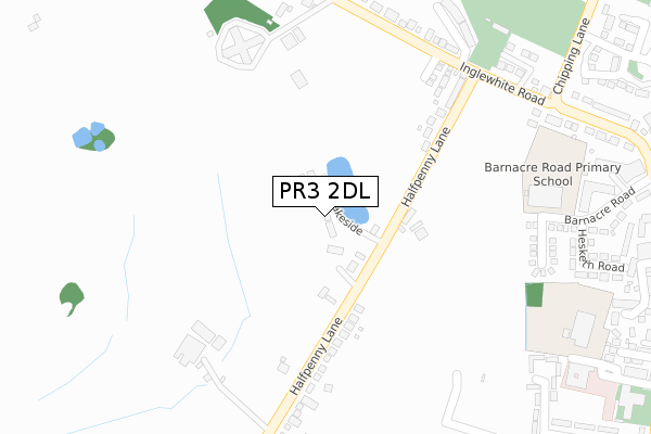 PR3 2DL map - large scale - OS Open Zoomstack (Ordnance Survey)