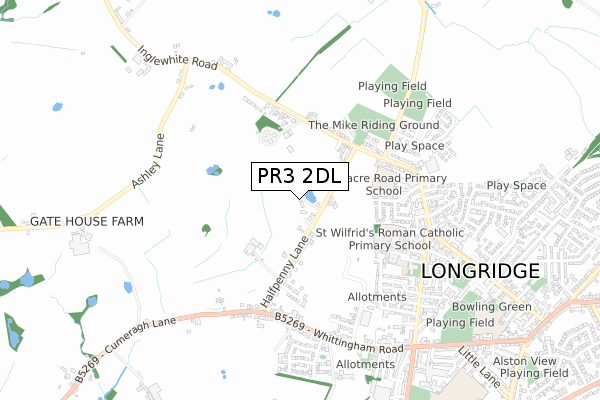 PR3 2DL map - small scale - OS Open Zoomstack (Ordnance Survey)