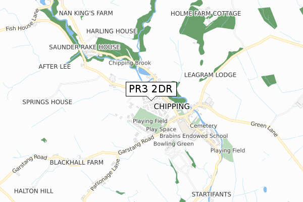 PR3 2DR map - small scale - OS Open Zoomstack (Ordnance Survey)