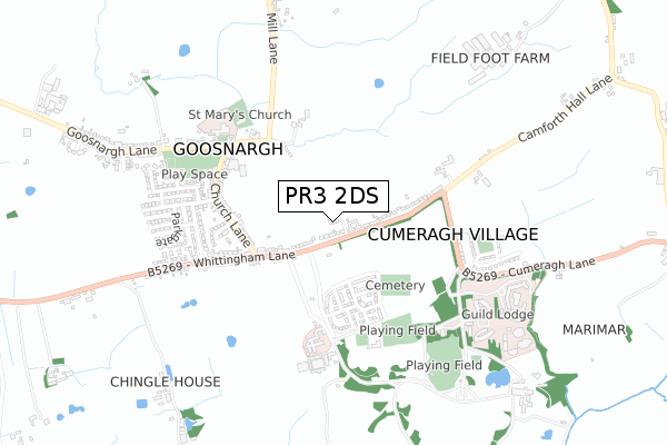 PR3 2DS map - small scale - OS Open Zoomstack (Ordnance Survey)
