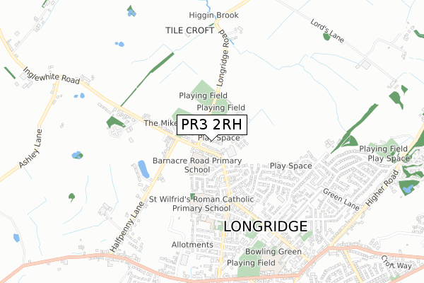 PR3 2RH map - small scale - OS Open Zoomstack (Ordnance Survey)