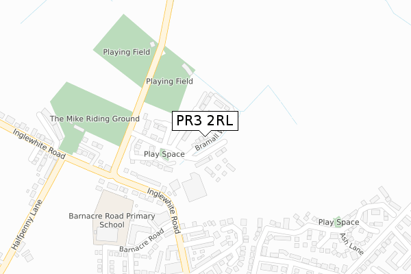 PR3 2RL map - large scale - OS Open Zoomstack (Ordnance Survey)