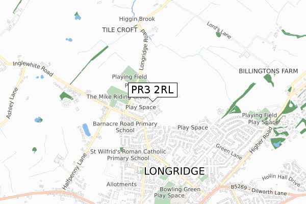 PR3 2RL map - small scale - OS Open Zoomstack (Ordnance Survey)