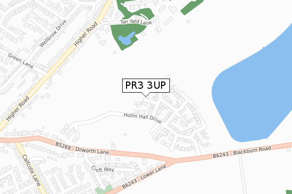 PR3 3UP map - large scale - OS Open Zoomstack (Ordnance Survey)