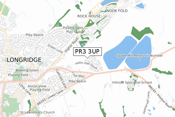PR3 3UP map - small scale - OS Open Zoomstack (Ordnance Survey)