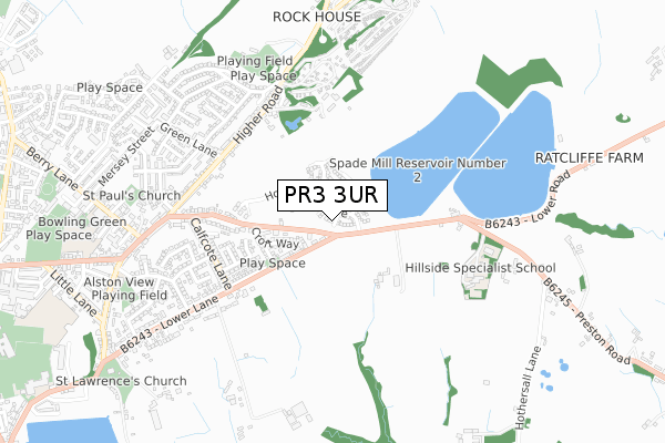 PR3 3UR map - small scale - OS Open Zoomstack (Ordnance Survey) PR3 3UR map - small scale - OS Open Zoomstack (Ordnance Survey)