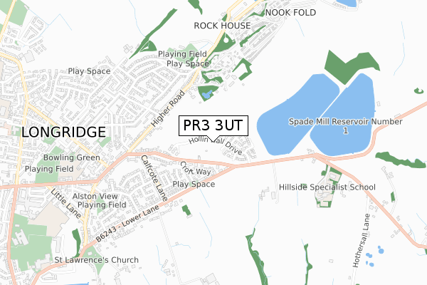 PR3 3UT map - small scale - OS Open Zoomstack (Ordnance Survey)