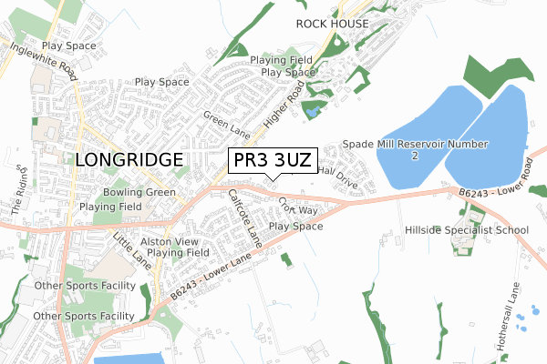 PR3 3UZ map - small scale - OS Open Zoomstack (Ordnance Survey)