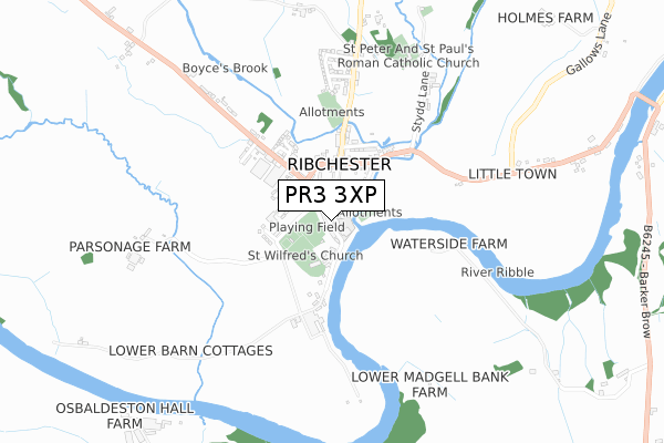 PR3 3XP map - small scale - OS Open Zoomstack (Ordnance Survey)