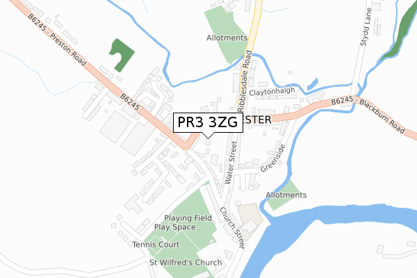 PR3 3ZG map - large scale - OS Open Zoomstack (Ordnance Survey)