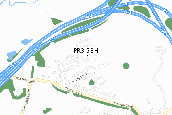 PR3 5BH map - large scale - OS Open Zoomstack (Ordnance Survey)