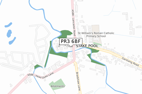 PR3 6BF map - large scale - OS Open Zoomstack (Ordnance Survey)