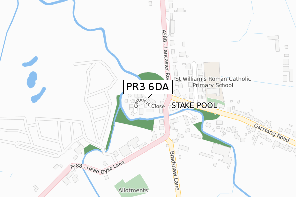 PR3 6DA map - large scale - OS Open Zoomstack (Ordnance Survey)