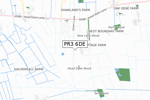 PR3 6DE map - small scale - OS Open Zoomstack (Ordnance Survey)