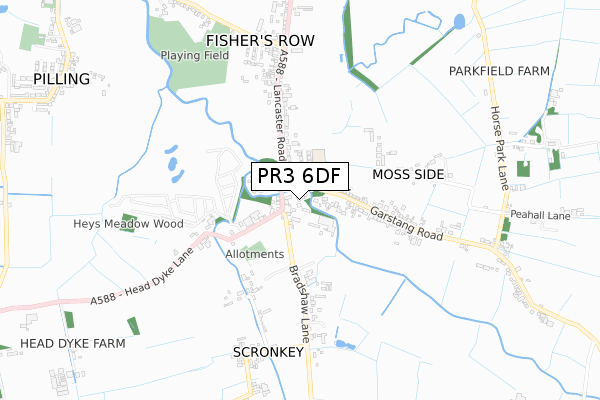 PR3 6DF map - small scale - OS Open Zoomstack (Ordnance Survey) PR3 6DF map - small scale - OS Open Zoomstack (Ordnance Survey)