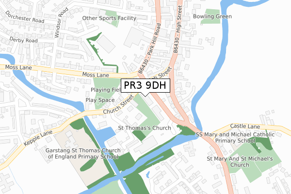 PR3 9DH map - large scale - OS Open Zoomstack (Ordnance Survey)