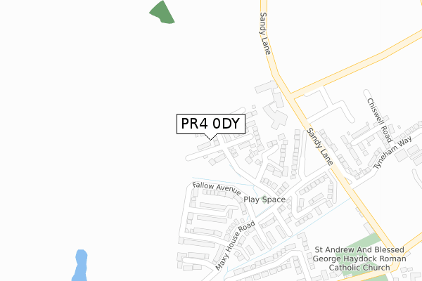PR4 0DY map - large scale - OS Open Zoomstack (Ordnance Survey)