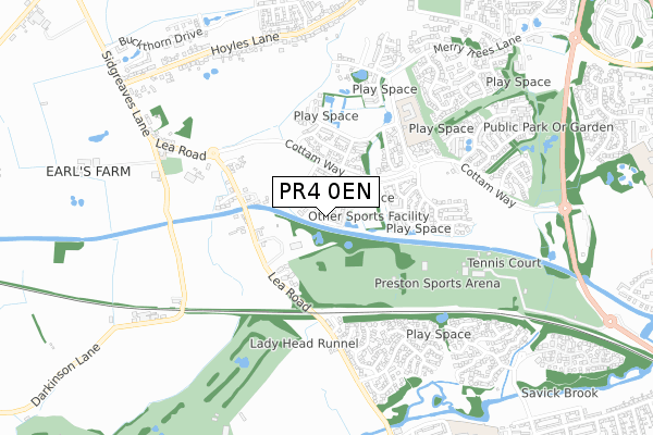PR4 0EN map - small scale - OS Open Zoomstack (Ordnance Survey)