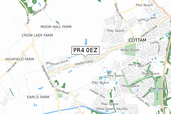 PR4 0EZ map - small scale - OS Open Zoomstack (Ordnance Survey) PR4 0EZ map - small scale - OS Open Zoomstack (Ordnance Survey)