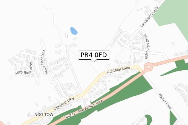 PR4 0FD map - large scale - OS Open Zoomstack (Ordnance Survey)