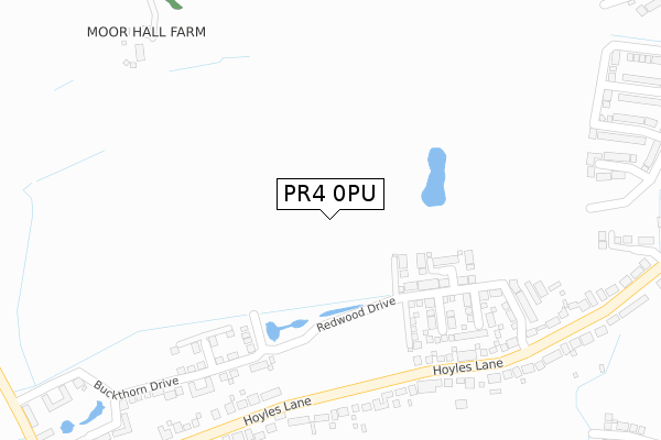 PR4 0PU map - large scale - OS Open Zoomstack (Ordnance Survey)