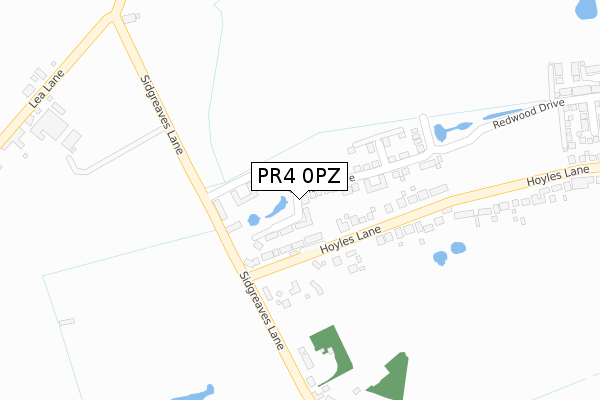 PR4 0PZ map - large scale - OS Open Zoomstack (Ordnance Survey)