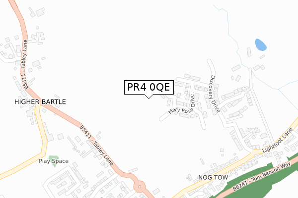 PR4 0QE map - large scale - OS Open Zoomstack (Ordnance Survey)