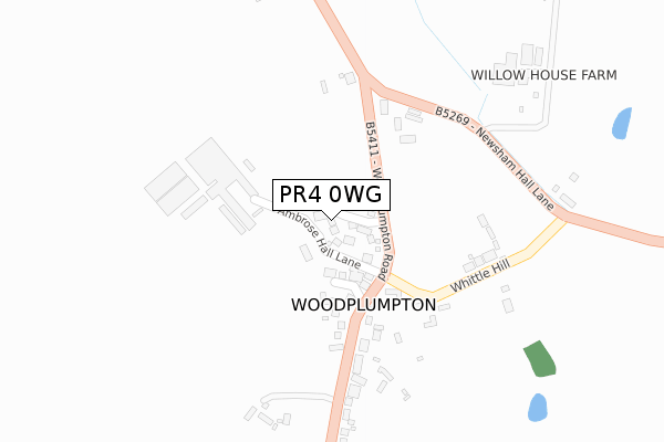 PR4 0WG map - large scale - OS Open Zoomstack (Ordnance Survey)