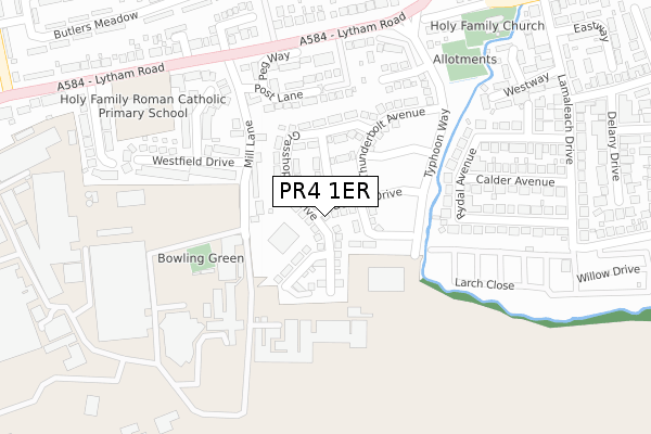 PR4 1ER map - large scale - OS Open Zoomstack (Ordnance Survey)